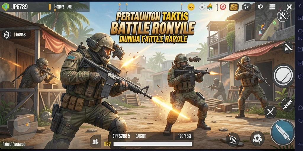 Tangkapan layar dari gameplay seru JP6789 di arena Battle Royale.