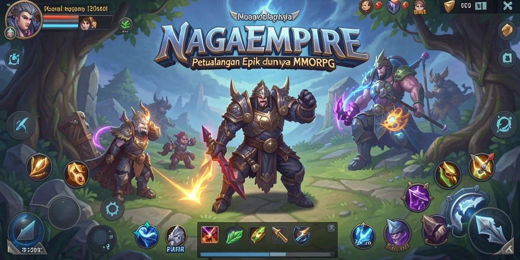 Gameplay seru dengan pertempuran epik dalam NAGAEMPIRE.