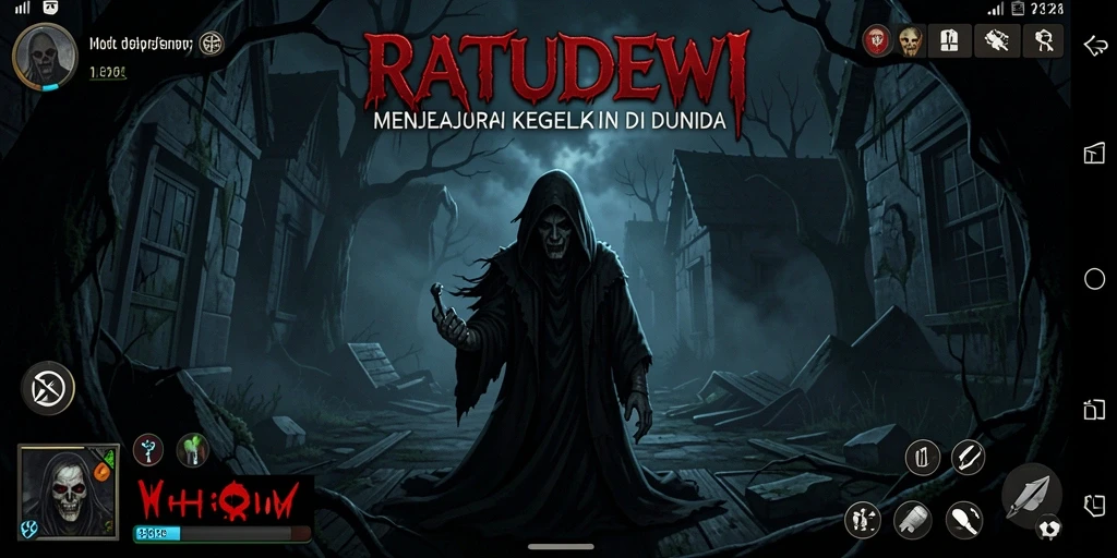 Screenshot gameplay menakutkan dari RATUDEWI yang menunjukkan momen intens.