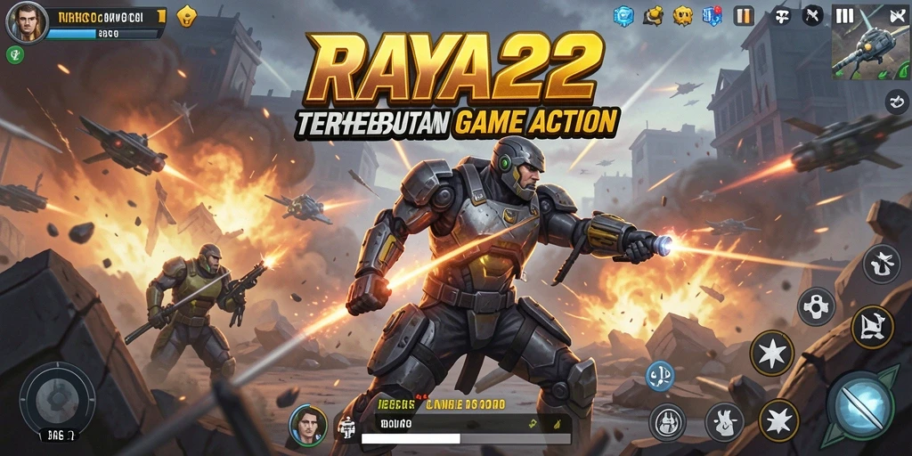 Screenshot gameplay RAYA22 yang menunjukkan aksi pertempuran seru.