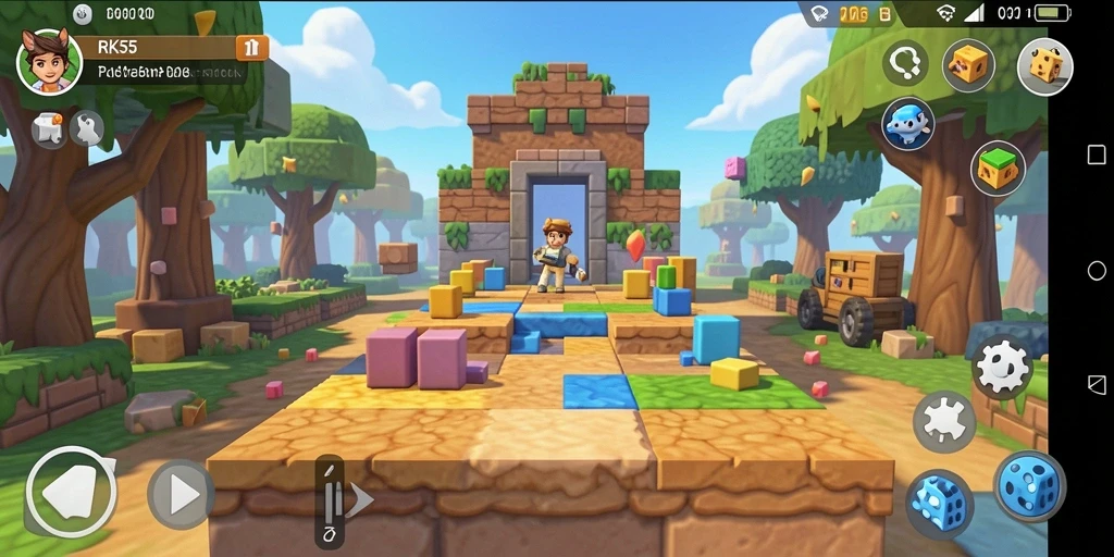 Tampilan gameplay RK55 yang menantang dalam permainan Puzzle.