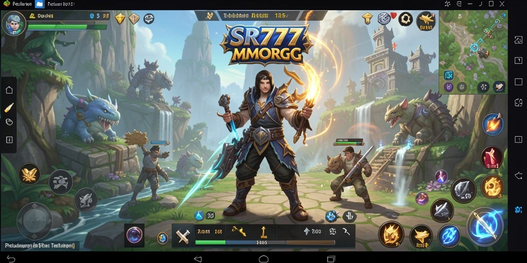 Tampilan gameplay epik di dunia MMORPG penuh aksi.