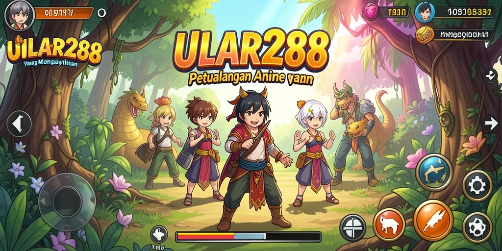 Tampilan gameplay <strong>ULAR288</strong> yang penuh warna dan dinamis.